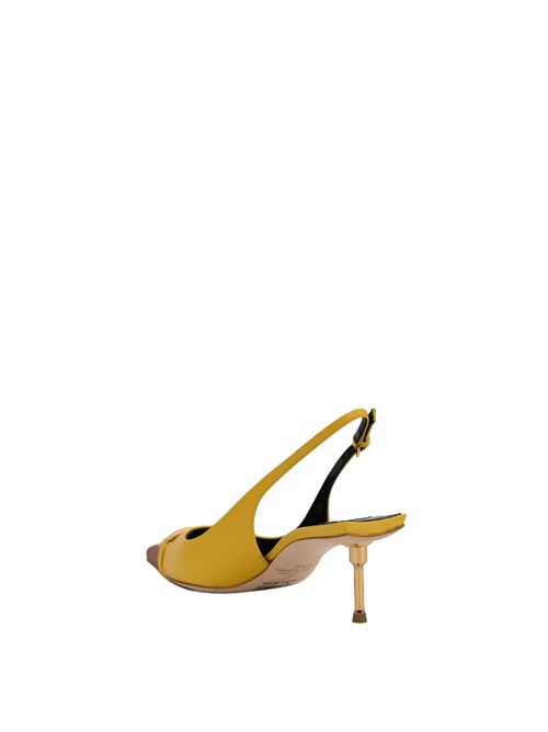 Slingback bicolore in pelle Sun/Cuoio Elisabetta Franchi | SA57L61E2FC1